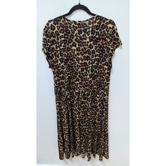Alfani Woman Brown Animal Print Faux-Wrap Dress - Picture 2 of 2